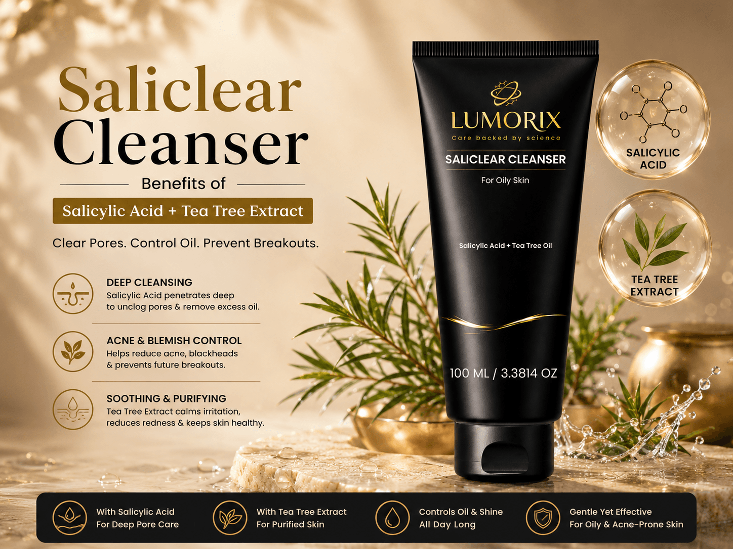 Saliclear Cleanser: Benefits of Salicylic Acid + Tea Tree Extract