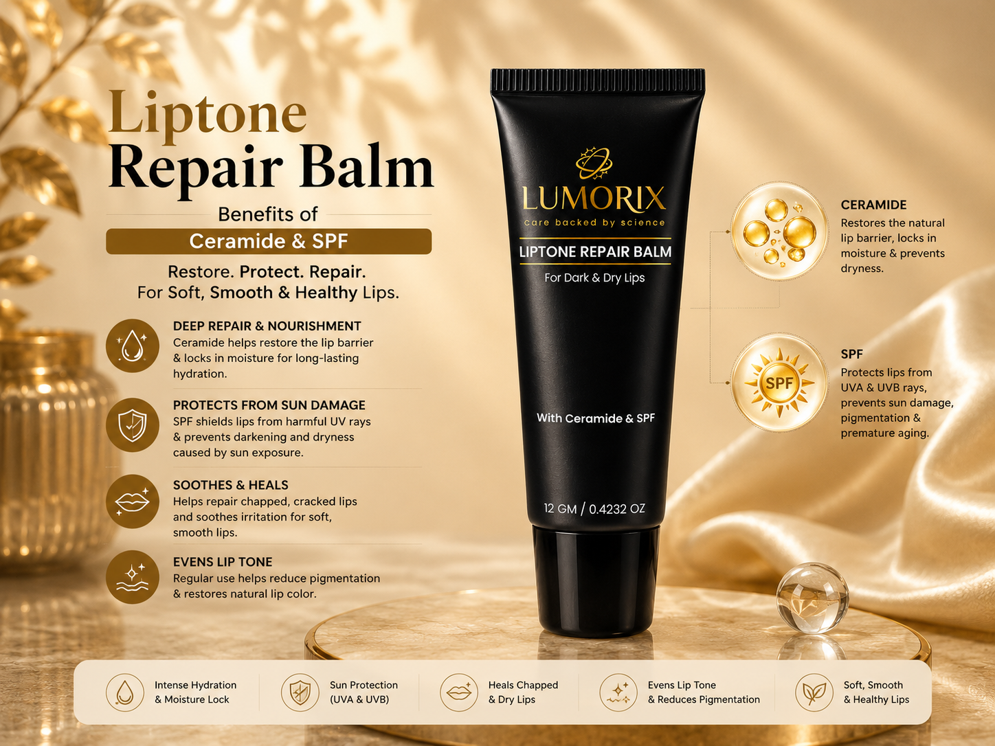 Liptone Repair Balm: Benefits of Ceramide & SPF
